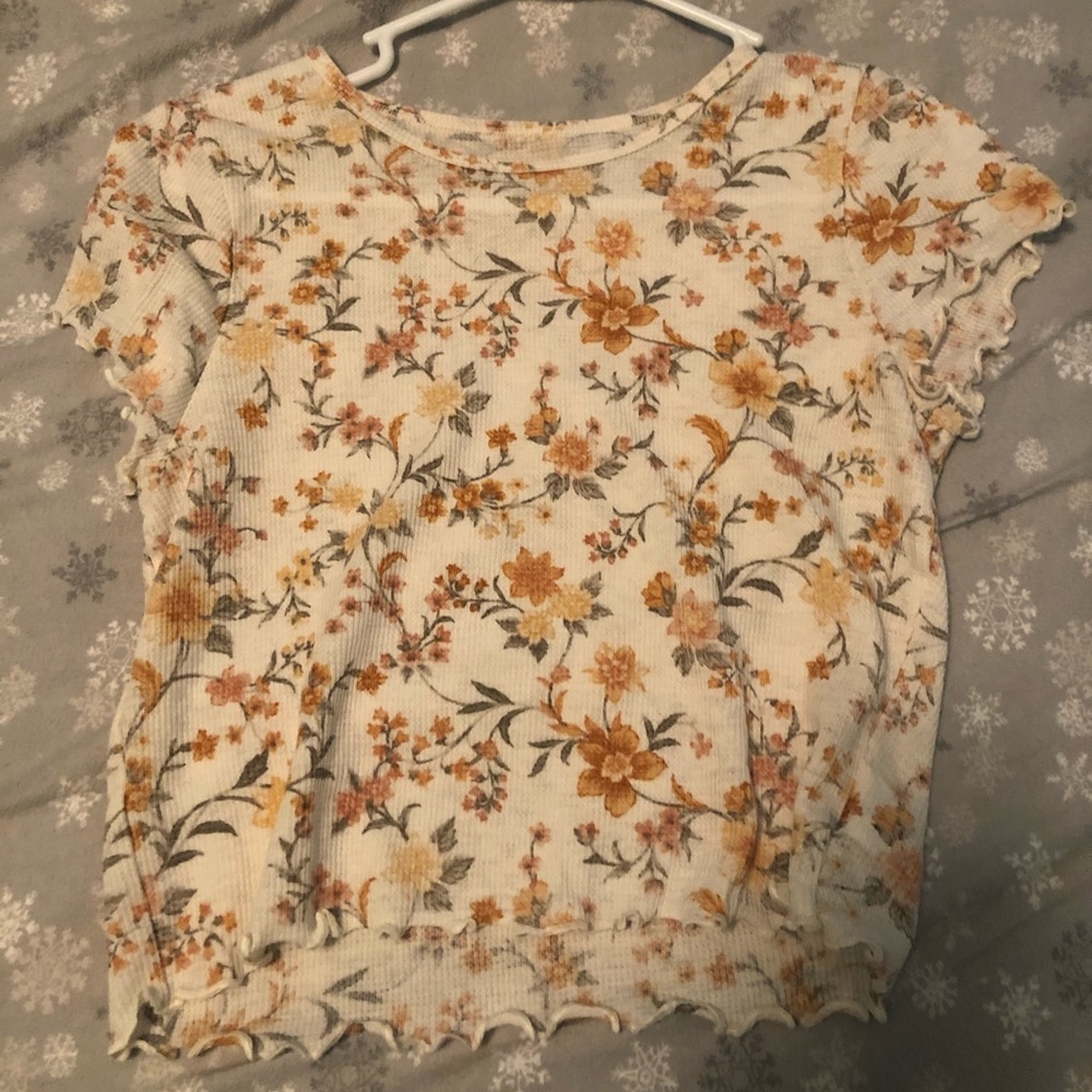 womens american eagle floral cut shirt medium size